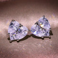 Fashion Heart Cubic Zirconia Stud Earrings For Women, Sparkling Paved Heart Drop Jewelry view 4