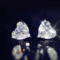 Fashion Heart Cubic Zirconia Stud Earrings For Women, Sparkling Paved Heart Drop Jewelry view 2