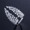 Korean Women's Open Wing Ring, Full Zircon Adjustable Fashion Charm Finger Jewelry view 5