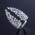 Korean Women's Open Wing Ring, Full Zircon Adjustable Fashion Charm Finger Jewelry view 6