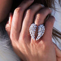Korean Women's Open Wing Ring, Full Zircon Adjustable Fashion Charm Finger Jewelry view 1