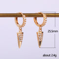 Creative Geometric Rivet Cone Pendant Earrings Hip Hop Street Style Fashion Ear Jewelry view 5