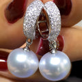Baroque Style Faux Pearl Zircon Drop Earrings For Women Cross Border Jewelry view 1