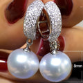 Baroque Style Faux Pearl Zircon Drop Earrings For Women Cross Border Jewelry view 2