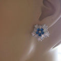 Sweet Cool Snowflake Zircon Stud Earrings For Women Christmas Creative Ear Jewelry Gift view 4