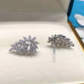 Fashion Maple Leaf Geometric Stud Earrings For Women, Delicate Sparkling Drop Ear Jewelry view 3