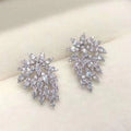 Fashion Maple Leaf Geometric Stud Earrings For Women, Delicate Sparkling Drop Ear Jewelry view 2