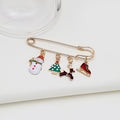 Cartoon Christmas Alloy Enamel Brooch With Deer Gift Snowflake Design Handmade Lapel Pin view 4