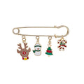 Cartoon Christmas Alloy Enamel Brooch With Deer Gift Snowflake Design Handmade Lapel Pin view 5