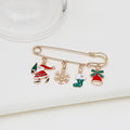 Cartoon Christmas Alloy Enamel Brooch With Deer Gift Snowflake Design Handmade Lapel Pin view 2