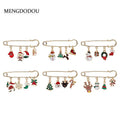 Cartoon Christmas Alloy Enamel Brooch With Deer Gift Snowflake Design Handmade Lapel Pin view 1