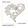 Copper Zircon Heart Brooch Pin For Women's Suit Decoration view 6