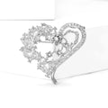 Copper Zircon Heart Brooch Pin For Women's Suit Decoration view 2