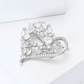 Copper Zircon Heart Brooch Pin For Women's Suit Decoration view 3