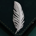 Alloy Zircon Feather Brooch Pin For Suits Dresses And Lapels view 4