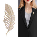 Alloy Zircon Feather Brooch Pin For Suits Dresses And Lapels view 2
