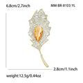 Alloy Zircon Leaf Brooch For Evening Dresses And Suits view 5