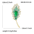 Alloy Zircon Leaf Brooch For Evening Dresses And Suits view 4