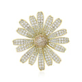 Alloy Zircon Daisy Brooch Pin For Shirt And Suit Decoration view 2