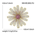 Alloy Zircon Daisy Brooch Pin For Shirt And Suit Decoration view 4