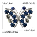 Metal Alloy Rhinestone Dark Blue Butterfly Brooch For Fashion Apparel view 5