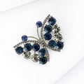 Metal Alloy Rhinestone Dark Blue Butterfly Brooch For Fashion Apparel view 3