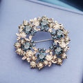 Alloy Czech Rhinestone Wreath Brooch For Elegant Suit Lapel view 1