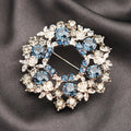 Alloy Czech Rhinestone Wreath Brooch For Elegant Suit Lapel view 2