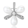Alloy Pearl Bow Brooch Pin For Collars And Lapels view 2