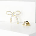 Alloy Bow Lapel Pin With Elegant Korean Style For Commuter Outfits Brooch view 2