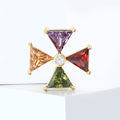Gold Plated Zircon Windmill Brooch Pin For Collar Decoration view 2