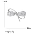 Copper Zircon Bow Lapel Pin Brooch For Women's Clothing view 5