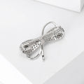 Copper Zircon Bow Lapel Pin Brooch For Women's Clothing view 4