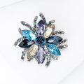 Alloy Crystal Flower Brooch Scarf Buckle Lapel Pin For Suits view 3