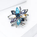 Alloy Crystal Flower Brooch Scarf Buckle Lapel Pin For Suits view 2