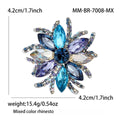 Alloy Crystal Flower Brooch Scarf Buckle Lapel Pin For Suits view 5