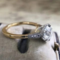 Fashion Two Tone Zircon Ring For Women Copper Plated Trendy European Style Jewelry Accessory view 4