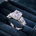 Princess Square Simulated Zircon Ring Irregular Carat Diamond Style Wedding Proposal Bridal Ring view 3