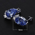 Pear Shape Water Drop Zircon Stud Earrings Korean Style Elegant Small Dangle Earrings For Women view 5