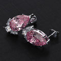 Pear Shape Water Drop Zircon Stud Earrings Korean Style Elegant Small Dangle Earrings For Women view 4