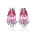 Pear Shape Water Drop Zircon Stud Earrings Korean Style Elegant Small Dangle Earrings For Women view 2