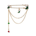 Christmas Series Chain Bell Brooch Fashion Clothing Accessory Holiday Corsage Pin view 5