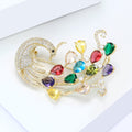 Gold Plated Alloy Peacock Brooch With Colored Zircon For Apparel view 2