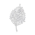 Alloy Zircon Leaf Brooch Elegant Lapel Pin For Suits And Coats view 1
