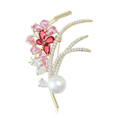 Alloy Zircon Wheat Brooch Pin For Suits Dresses And Coats