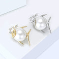 Alloy Zircon Pearl Fish Brooch Pin For Shirt Decoration view 3