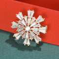 Alloy Zircon Snowflake Brooch Pin For Shirt Collar Decoration view 4