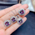 Luxury Colorful Zircon Jewelry Set With Aqua Blue Necklace Earrings And Ring For Women view 5
