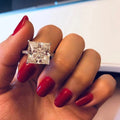 Luxury Fashion Square Zircon Ring For Women, Cross Border Finger Jewelry view 1