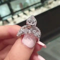 Luxury Pear Shaped Teardrop Zircon Stack Ring Set For Women Wedding Hand Jewelry view 2